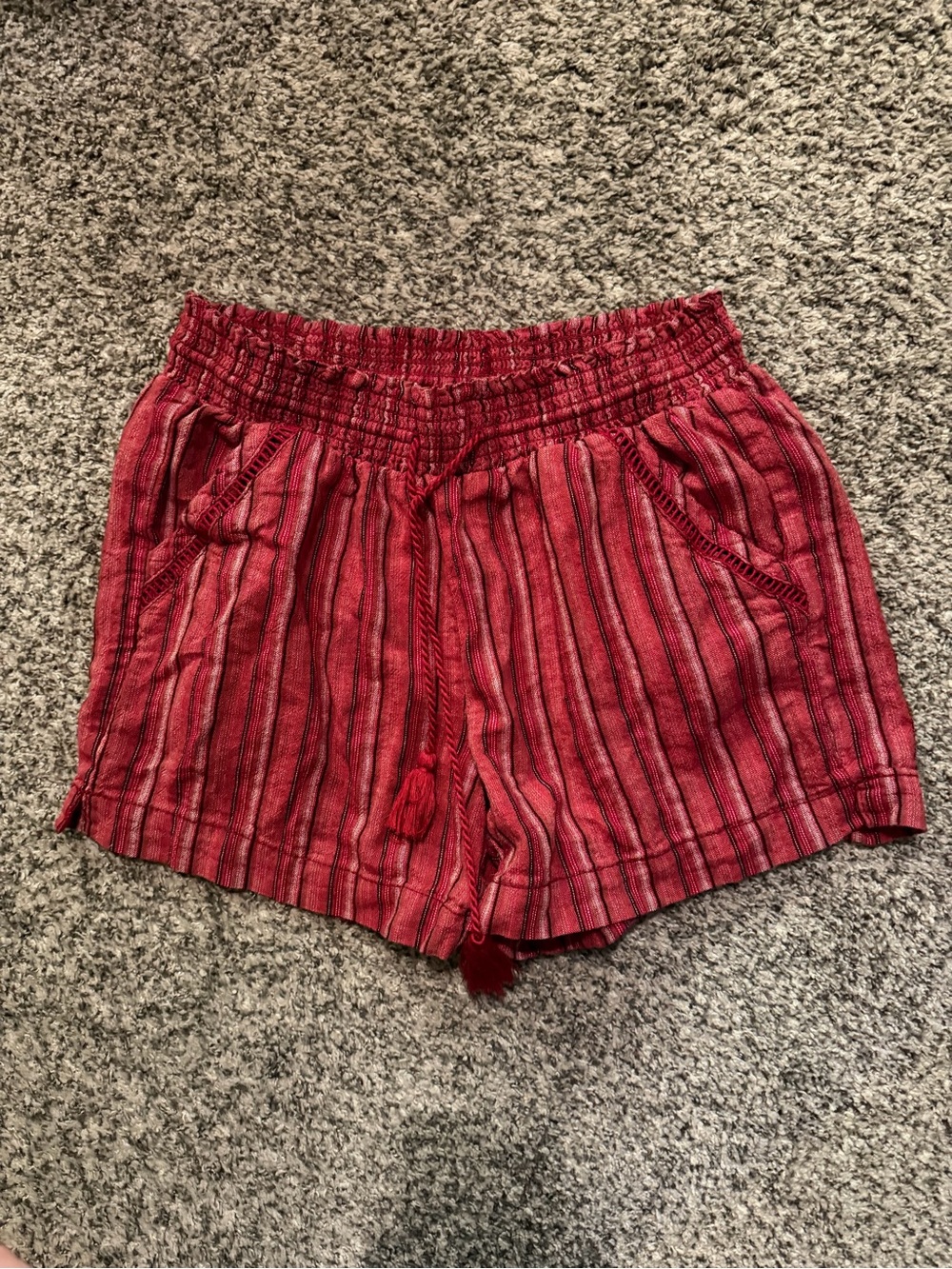 Briggs Red Striped Smocked Shorts